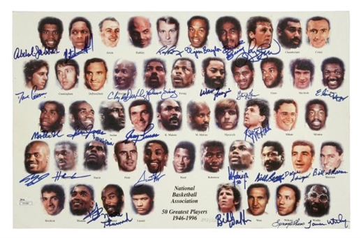 NBA 50 Greatest Players Lithograph Signed by 29